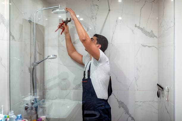 Professional shower plumbing installation during a bathroom renovation in Ryde