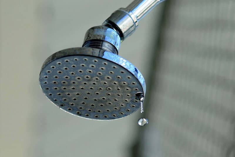 Water dripping from a shower head