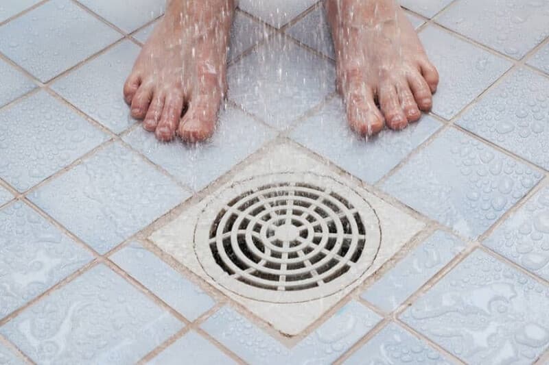 Household sink drain being checked for an odour source