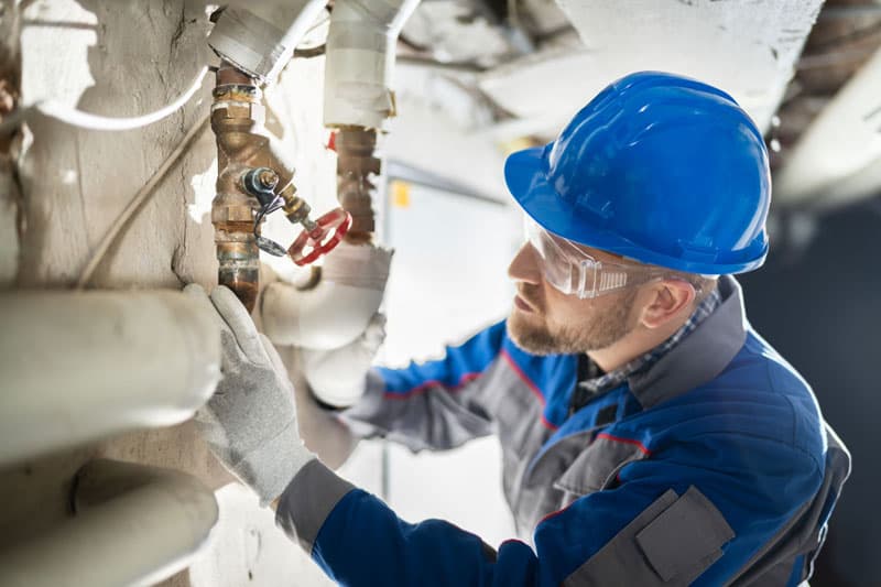 Commercial plumber servicing an office building in North Sydney