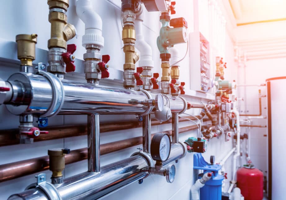 Industrial plumbing pipework and valves