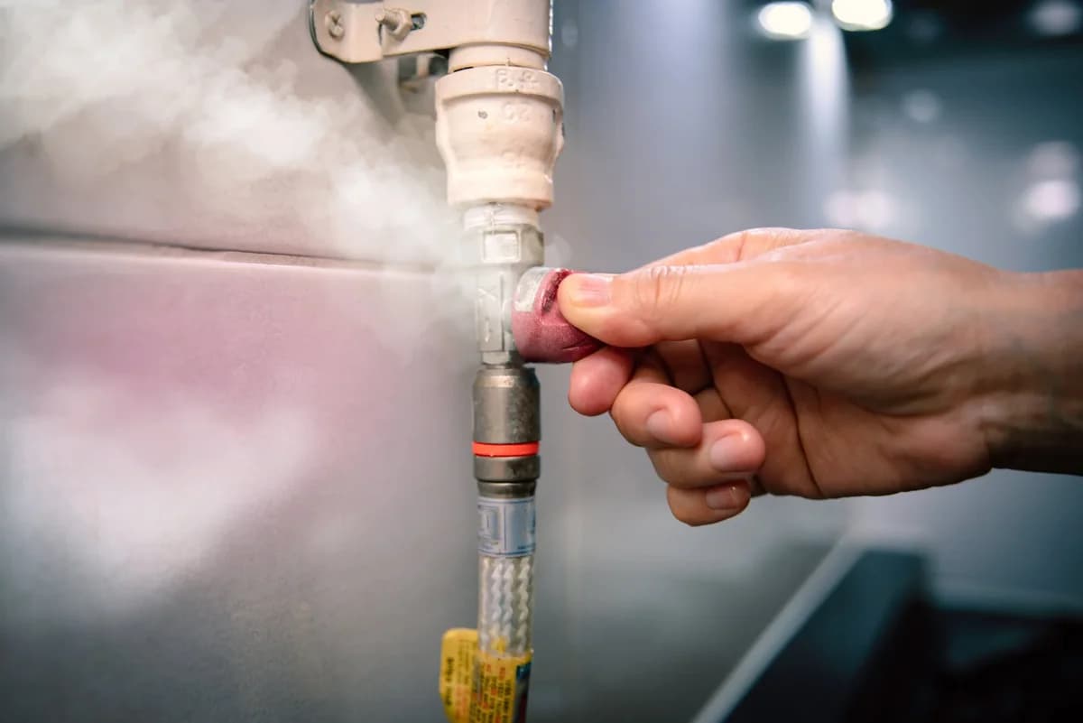 gas fitter performing gas leak detection in Normanhurst