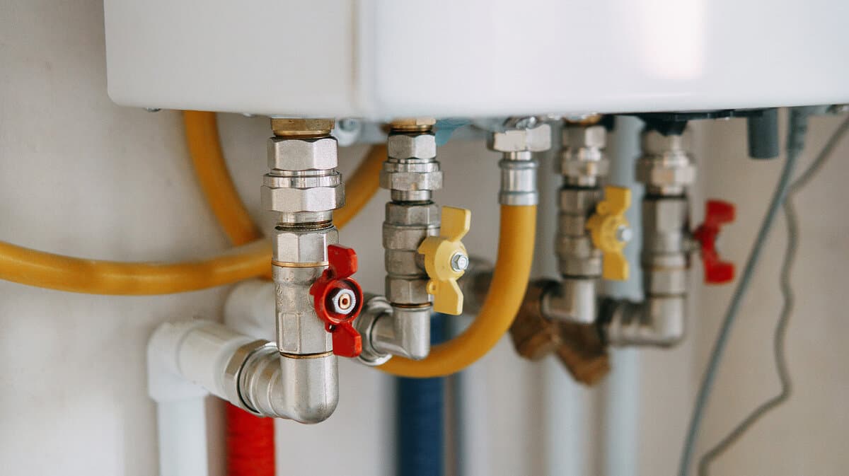 Gas hot water system servicing by a plumber in Ashfield